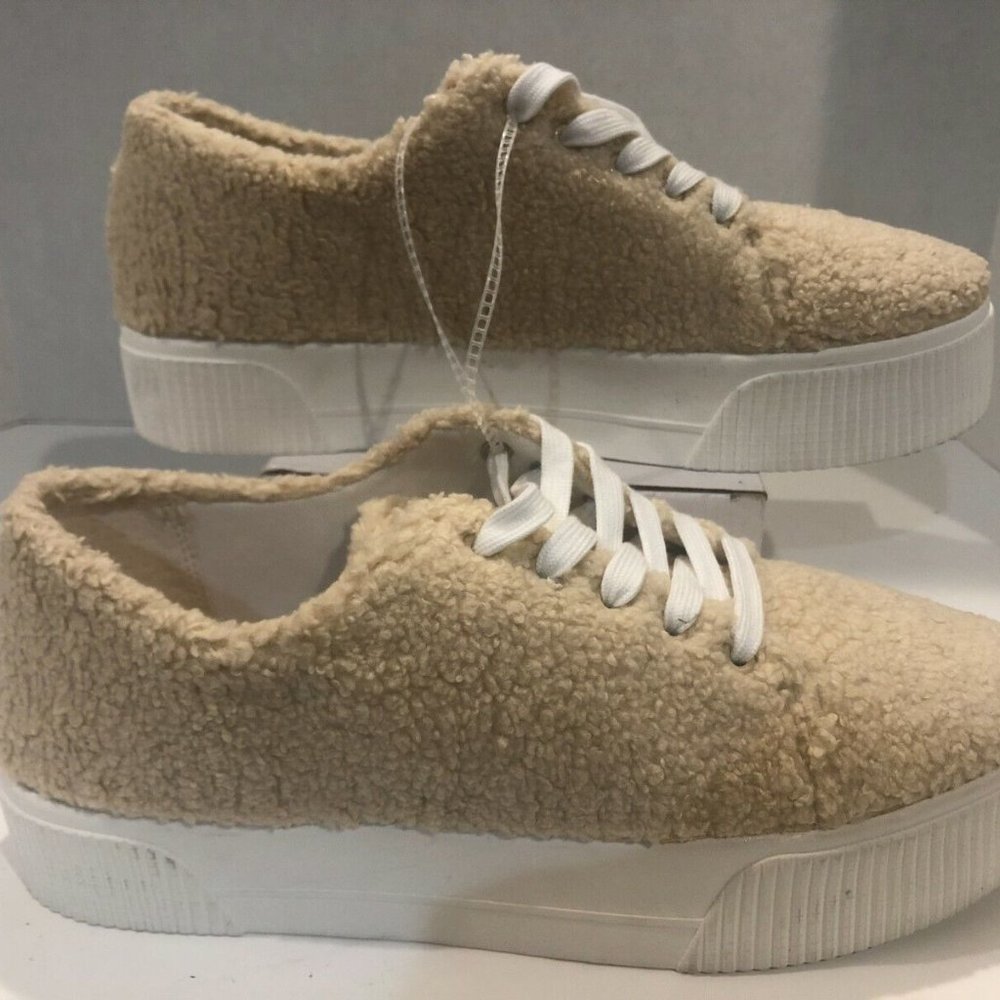 Jessica Simpson Faux Sheep Tan Fur Terylene Shoes Size 11M, New